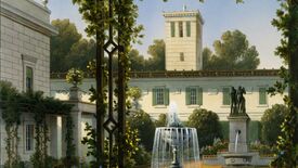 August Haun nach August Wilhelm Ferdinand Schirmer: Klein Glienicke, Gartenhof des Schlosses, 1854 © SPSG Ein Konzert für Prinz Carl