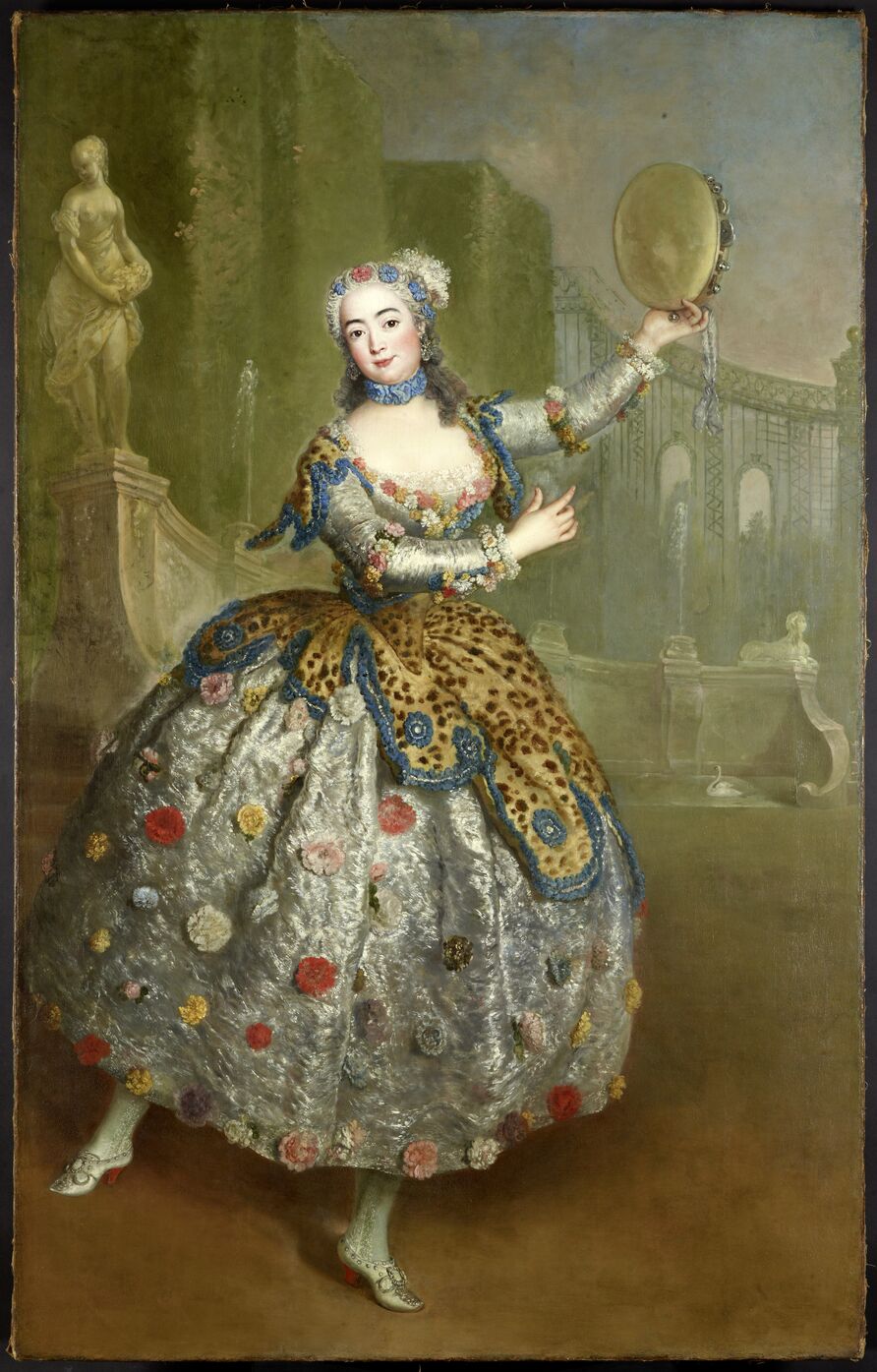 Antoine Pesne: Barbara Campanini als Bacchantin, um 1745. Öl auf Leinwand, 221 x 140 cm