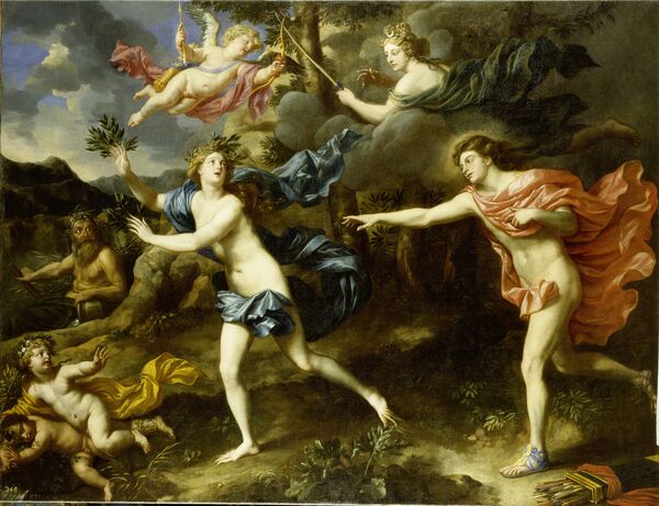 Gemälde „Apollo und Daphne“, gemalt in Frankreich, wahrscheinlich im 17. Jahrhundert