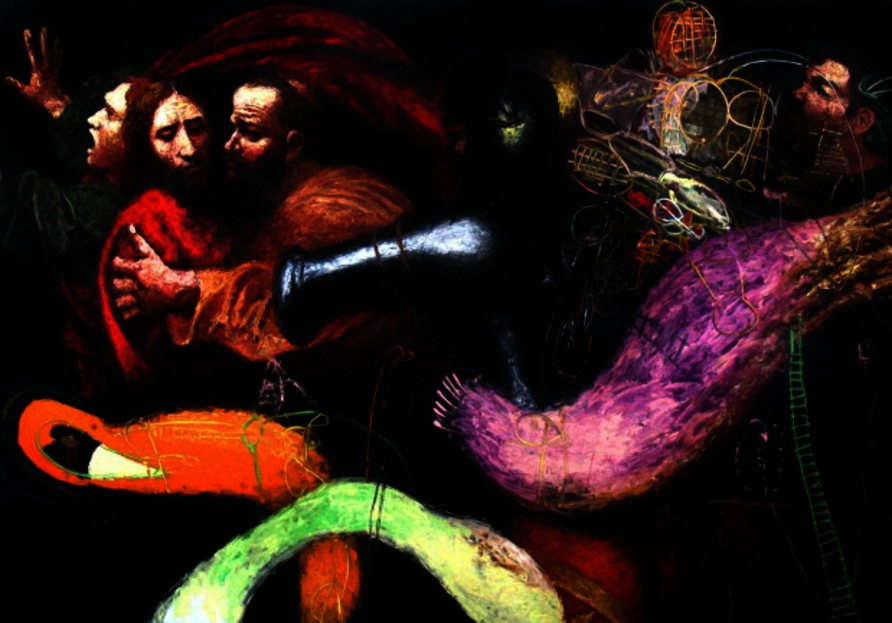 Oleksandr Roitburd: Leb wohl, Caravaggio (2008), 200 x 300, Öl auf Leinwand