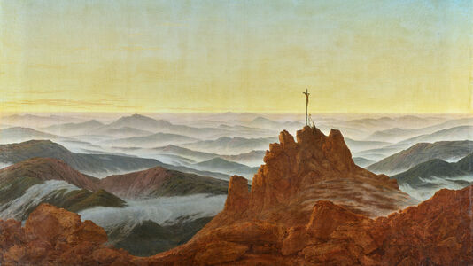 Caspar David Friedrich: Morgen im Riesengebirge (Kreuz auf dem Felsen), 1810