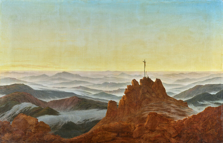 Caspar David Friedrich: Morgen im Riesengebirge (Kreuz auf dem Felsen), 1810