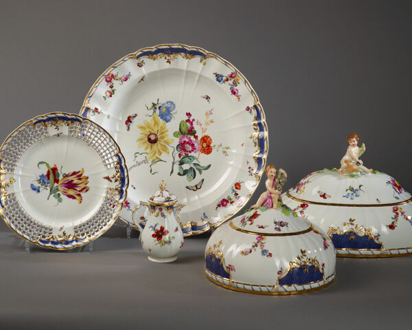 Pieces from a KPM-service commissioned by Frederick II for his palace in Breslau (now Wroclaw), 1767, SPSG