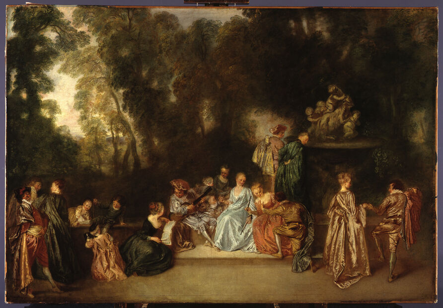 Antoine Watteau, Gesellschaft im Freien, 1718–1721