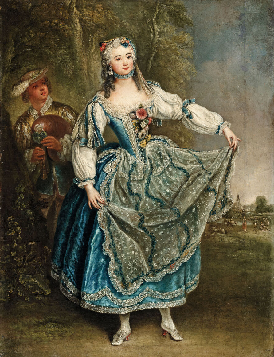Antoine Pesne: Barbara Campanini als Gärtnerin, um 1745. Öl auf Leinwand, 68 x 52 cm