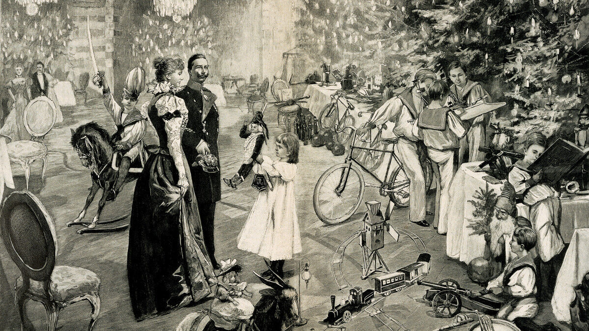 Fritz Grotemeyers Illustration „Weihnacht im Neuen Palais zu Potsdam“ von 1897