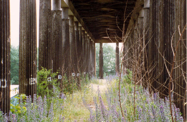 Belvedere Pfingstberg, Stark zerstörter Kolonnadengang 1995 © Architekturbüro Selle, Berlin / Czajka Belvedere Pfingstberg, Stark zerstörter Kolonnadengang 1995