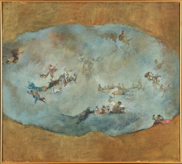 Carl Timner, study for the ceiling painting in the White Hall, New Wing, Charlottenburg Palace, after Antoine Pesne, Marriage of Peleus and Thetis, 1966