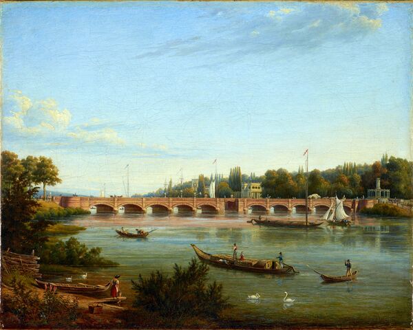 Carl Daniel Freydanck, Ansicht der Glienicker Brücke, Öl auf Lwd., 1837