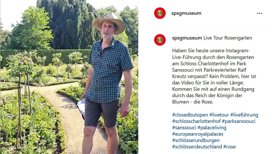 Instagram-Führung durch den Rosengarten am Schloss Charlottenhof im Park Sanssouci mit Parkrevierleiter Ralf Kreutz
