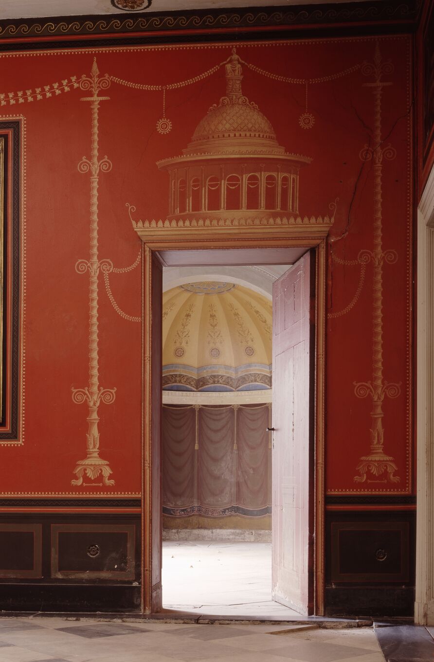 Potsdam, Park Sanssouci, Römische Bäder, Blick vom Atrium in die Vorhalle des Viridariums