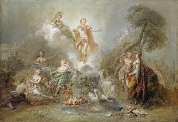 Apollo und die Musen, Entwurf für einen Theatervorhang von Antoine Pesne, um 1745