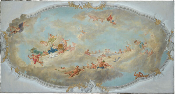 Karl Manninger, study for the ceiling painting in the White Hall, New Wing, Charlottenburg Palace, after Antoine Pesne, Marriage of Peleus and Thetis, 1968