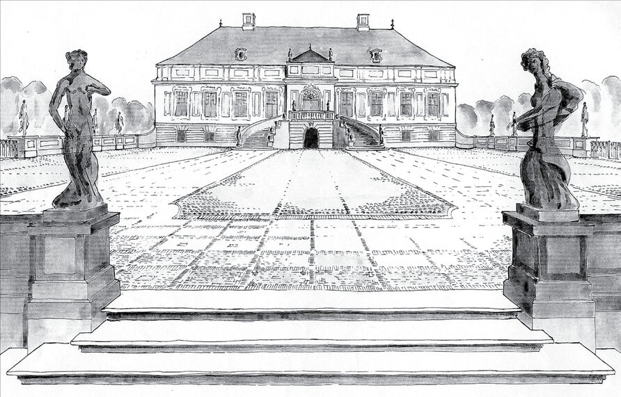 Versuch einer Visualisierung der barocken Gartenterrasse um 1690