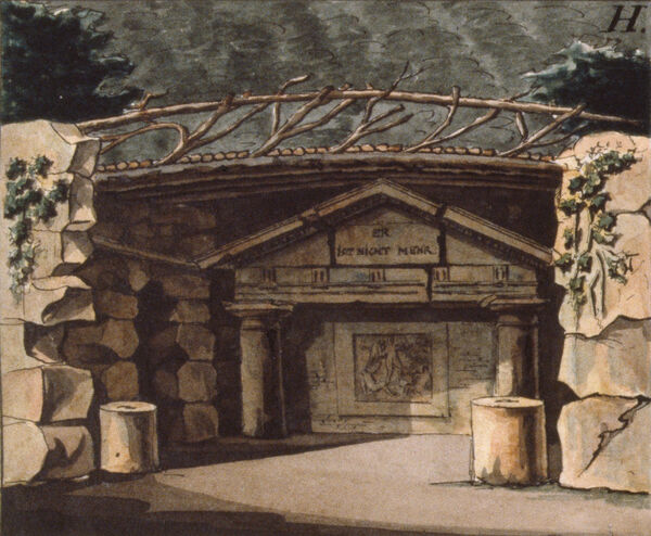 Anlagen am Grottenberge im Garten, Tempel für Teure Verstorbene, Paretzer Skizzenbuch