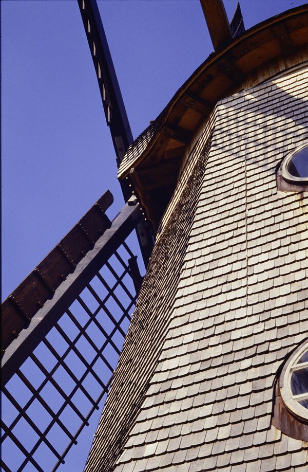Detailansicht der Windräder der Historischen Mühle im Park Sanssouci 