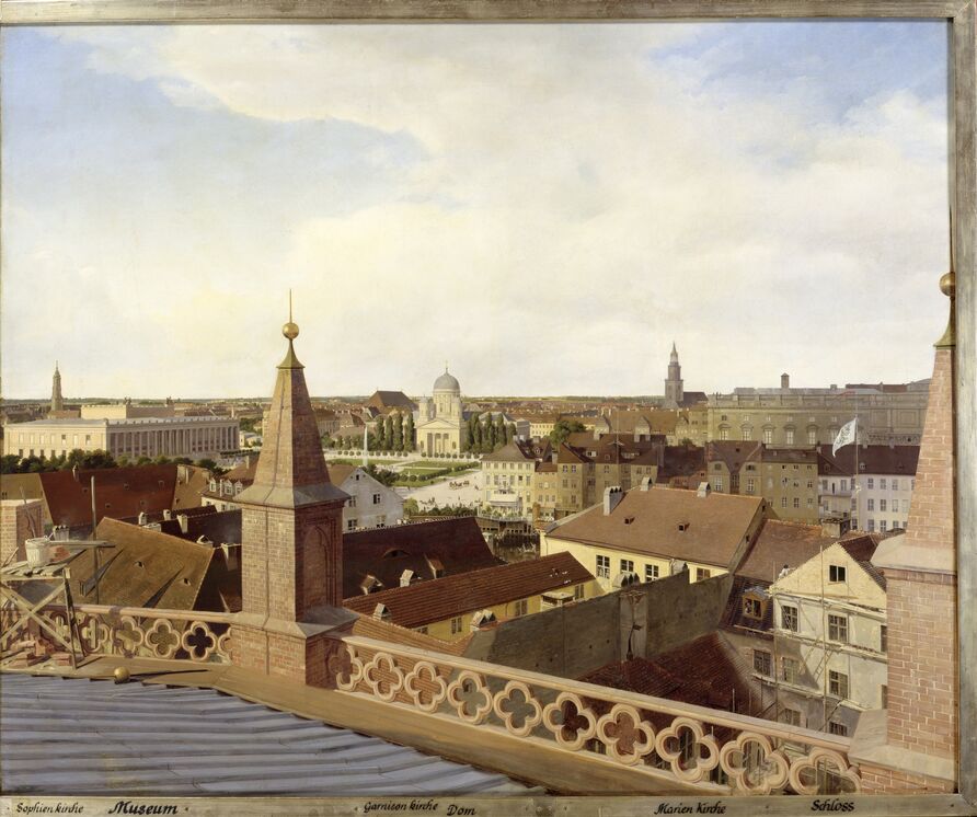 Eduard Gaertner: Panorama von Berlin II, Detail, Blick auf den Dom und das Schloss (Blick nach Norden), 1834