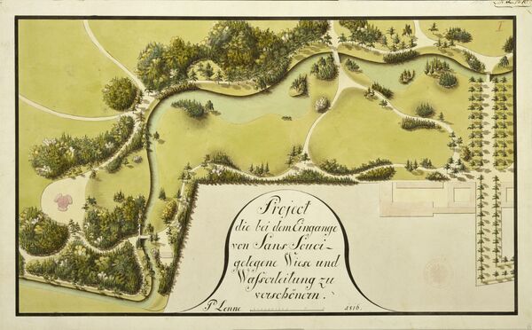 Plan vom Park Sanssouci, Potsdam von Peter Joseph Lenné, 1816