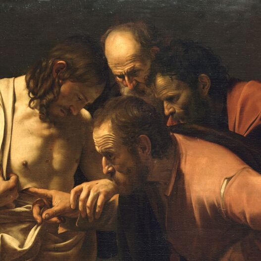 Gemälde „Der ungläubige Thomas“ von Michelangelo Merisi da Caravaggio, um 1601