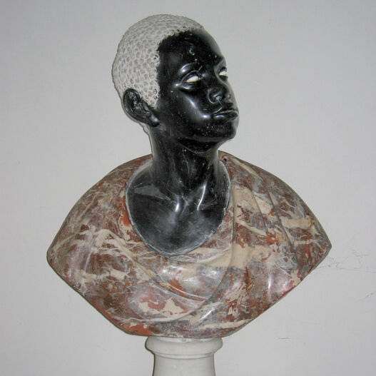 Unknown sculptor: Portrait of an African Man, 17th or 1st half of 18th century, coloured natural stone, Skulpt.slg. 211