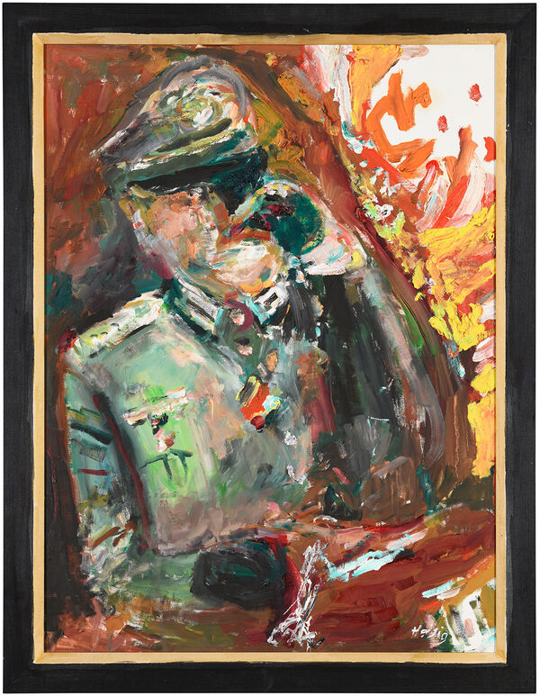 Bernhard Heisig, Stauffenberg, 2010, Öl auf Leinwand, 80 x 60 cm. Foto: 360degrees.art Bernhard Heisig, Stauffenberg, 2010, Öl auf Leinwand, 80 x 60 cm