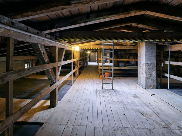 Schloss Marly, Dachboden, 2. Obergeschoss – Zustand 2020, nach Realisierung des zweiten Rettungsweges