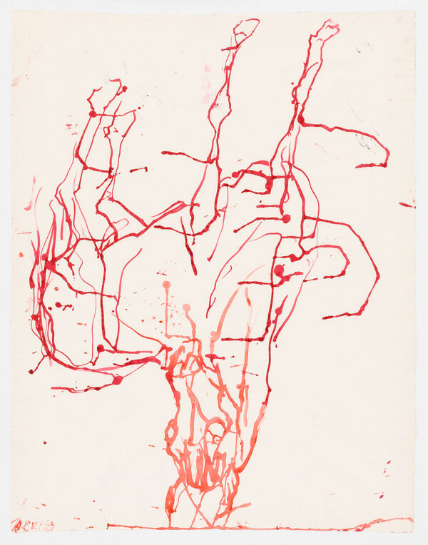 Georg Baselitz, Rote Tusche auf Papier
