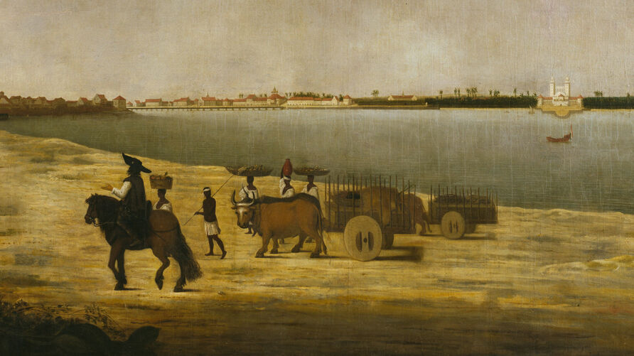 Gemälde „Pernambuco, Seeseite“ von Frans Post, um 1650
