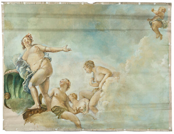 Karl Manninger, sample piece for the ceiling painting in the White Hall, New Wing, Charlottenburg Palace, Aphrodite, 1970