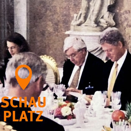 Schauplatz der Geschichte | Schloss Sanssouci / 1998 | Ein Tabubruch – Das Diner für den US-Präsidenten Bill Clinton