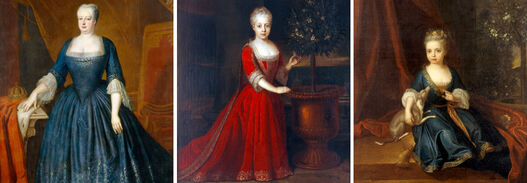 Friedrich Wilhelm Weidemann: Königin Sophie Dorothea von Preußen, Prinzessin Wilhelmine als Kind, Prinzessin Friederike Luise