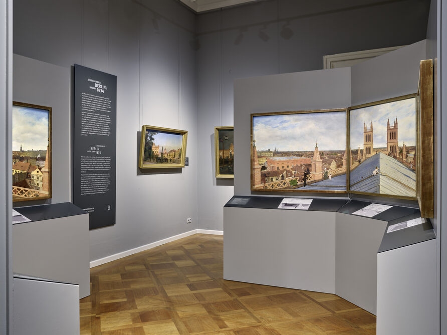 Eduard Gaertner: Panorama von Berlin, Installation in der Dauerausstellung im Neuen Flügel von Schloss Charlottenburg