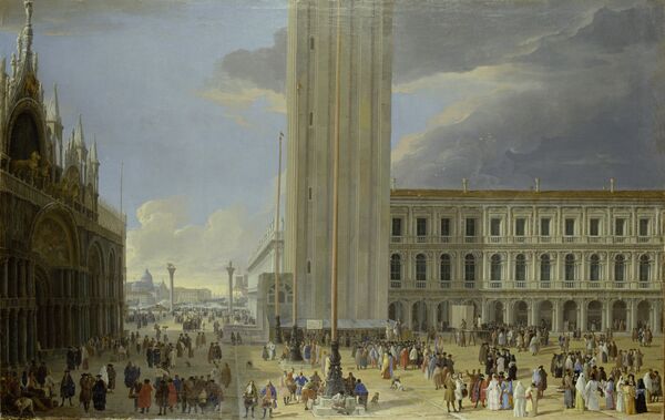 Gemälde „Der Markusplatz in Venedig“ Luca Carlevaris, vor 1726