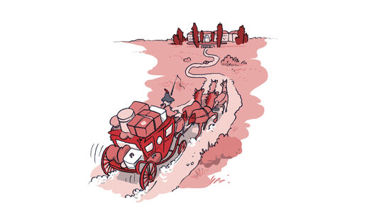 Illustration: Anreise nach Paretz mit der Kutsche
