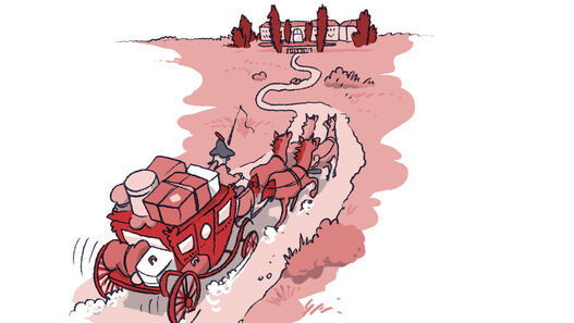 Illustration: Anreise nach Paretz mit der Kutsche